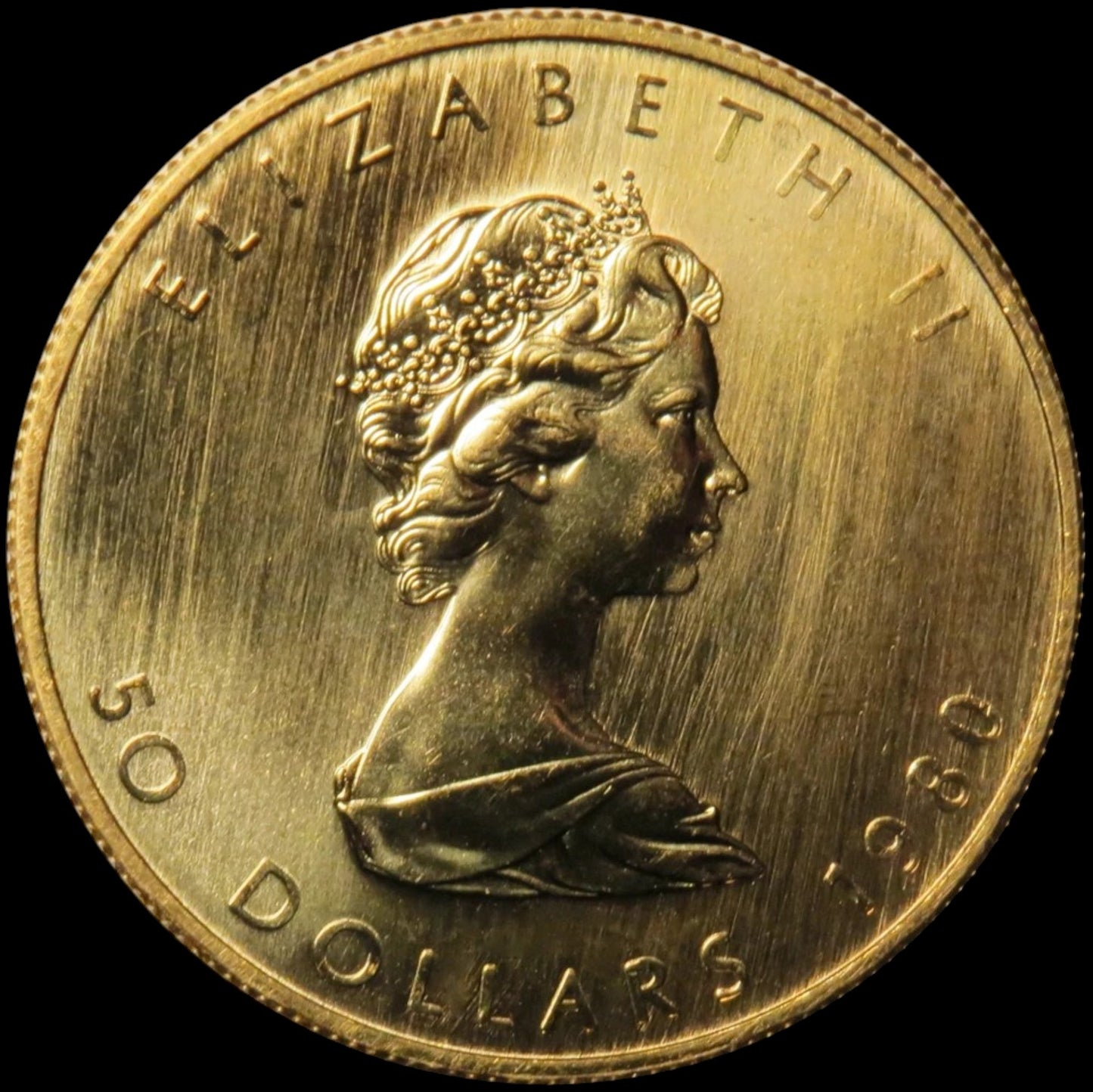 1980 CANADA 1 OZ GOLD MAPLE LEAF BU