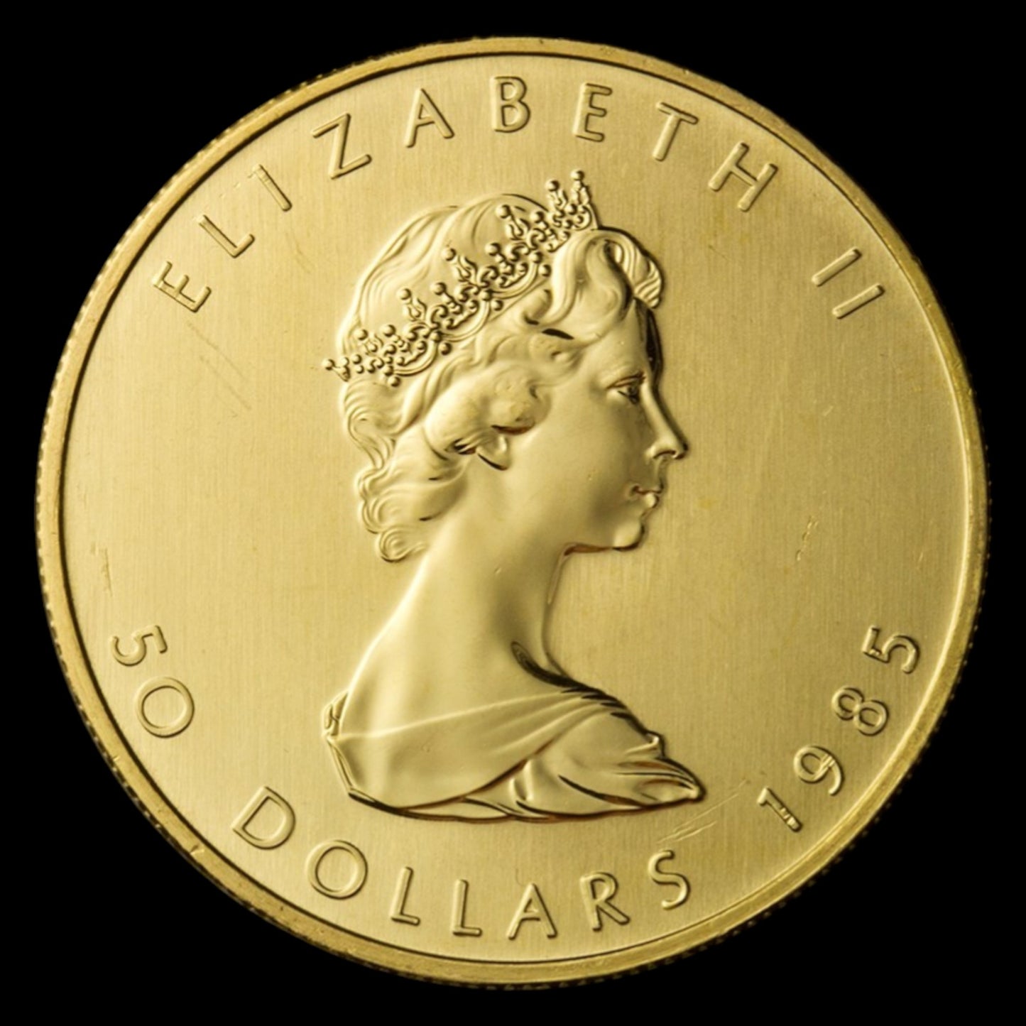 1985 CANADA 1 OZ GOLD MAPLE LEAF BU