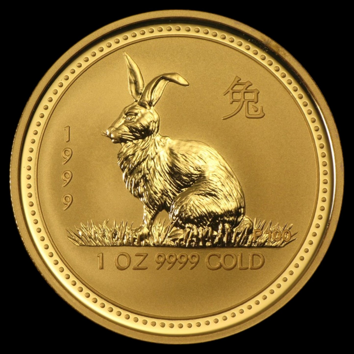 1999 AUSTRALIA 1 OZ GOLD LUNAR RABBIT BU (SERIES I)