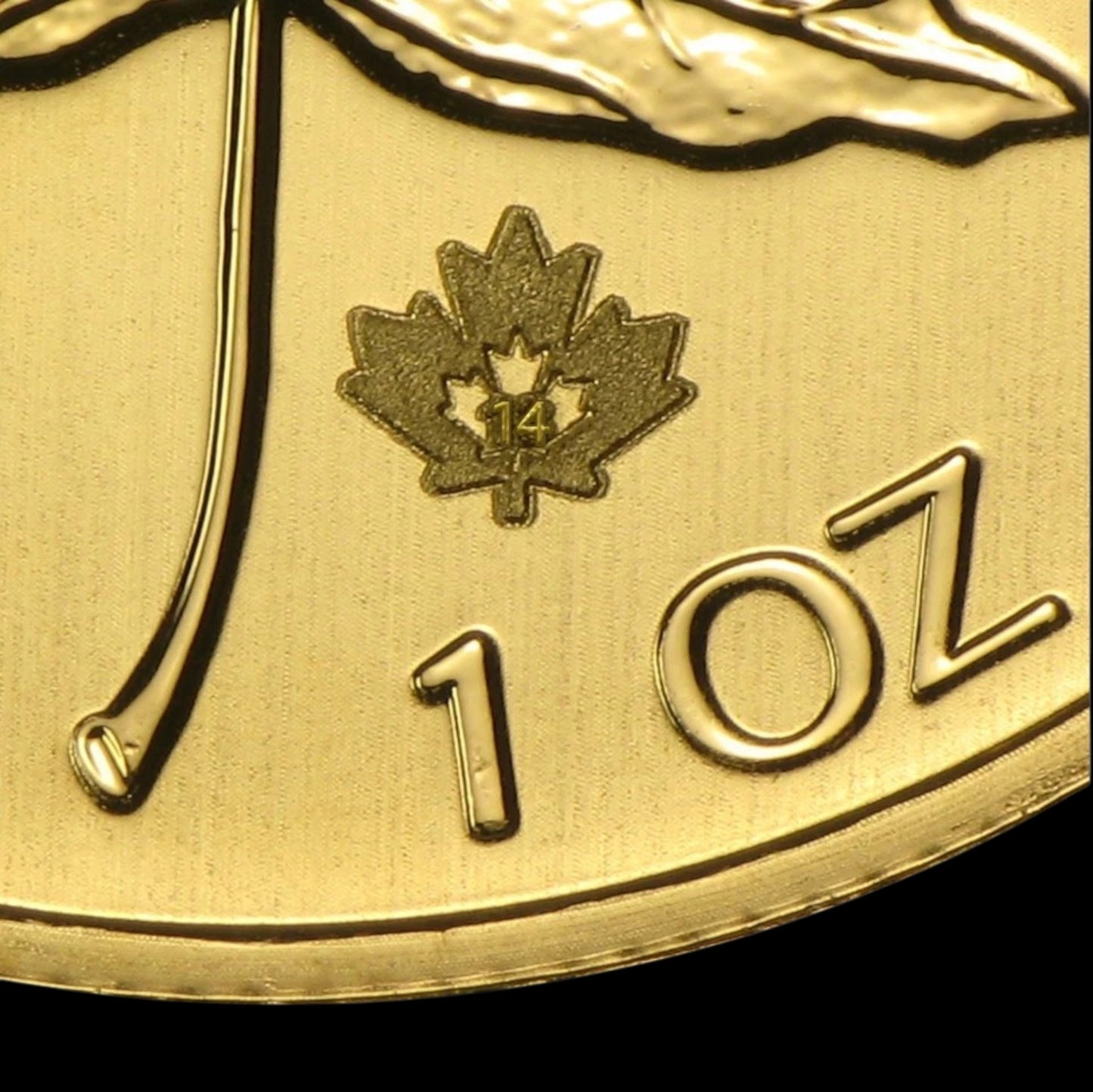2014 CANADA 1 OZ GOLD MAPLE LEAF BU