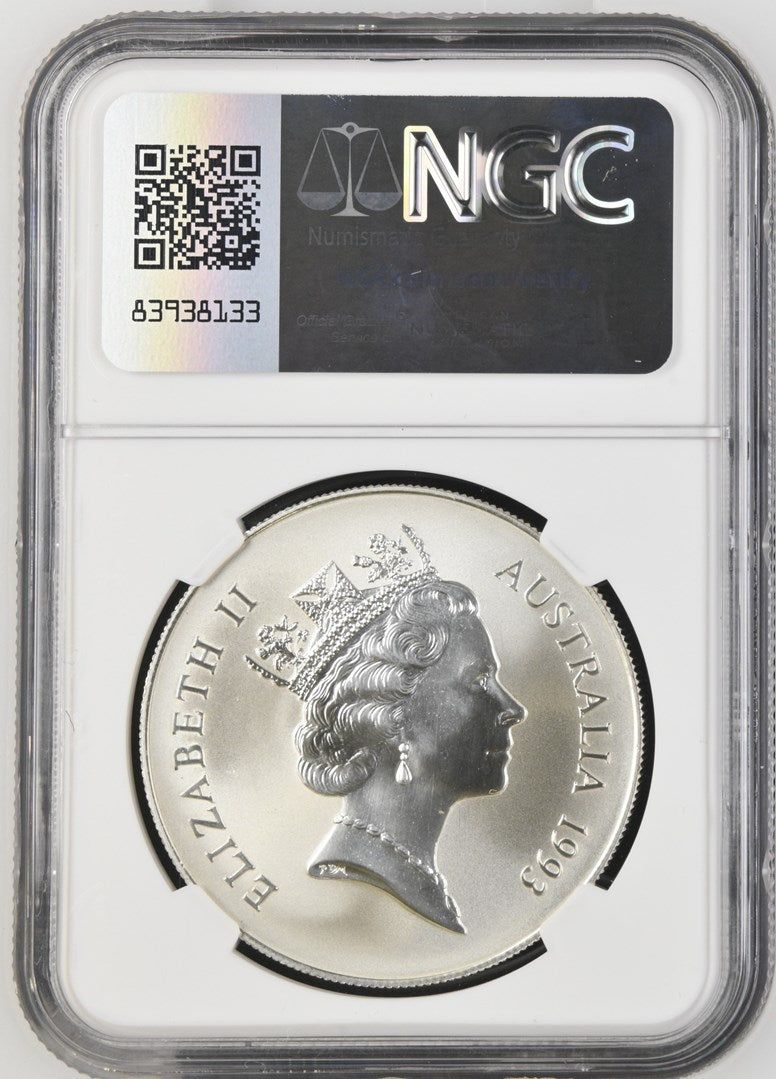 1993C AUSTRALIA S$1 KANGAROO - REEDED EDGE NGC MS 69