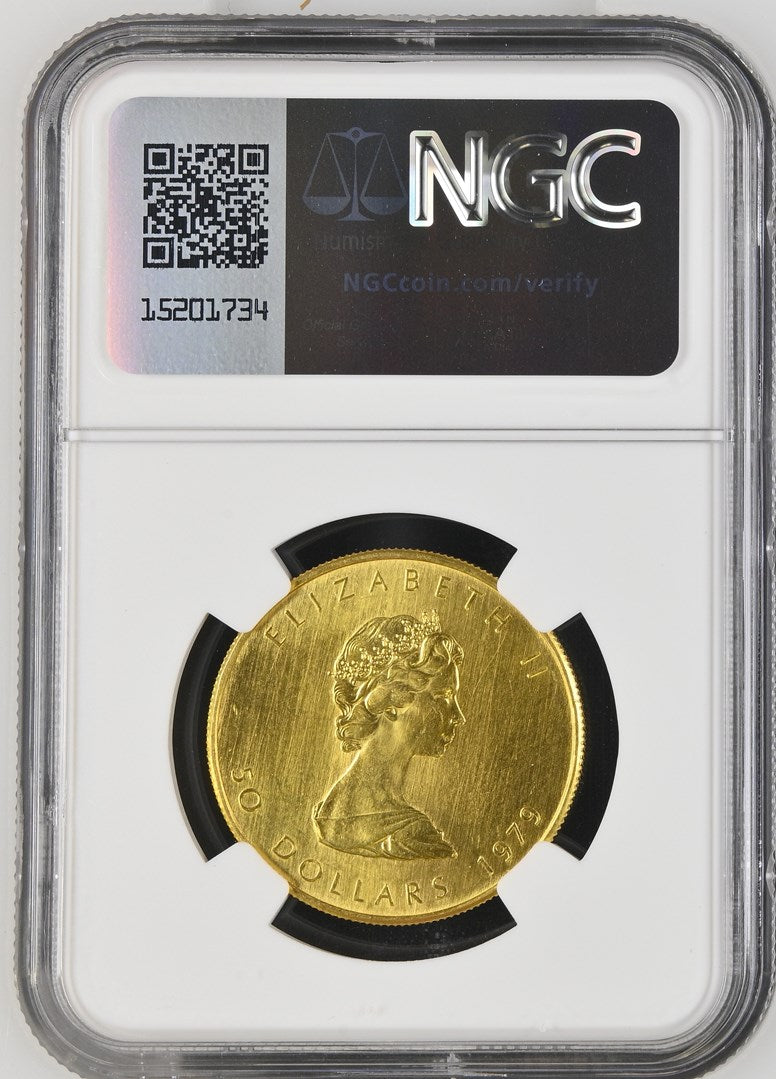 1979 CANADA G$50 MAPLE LEAF NGC MS 64