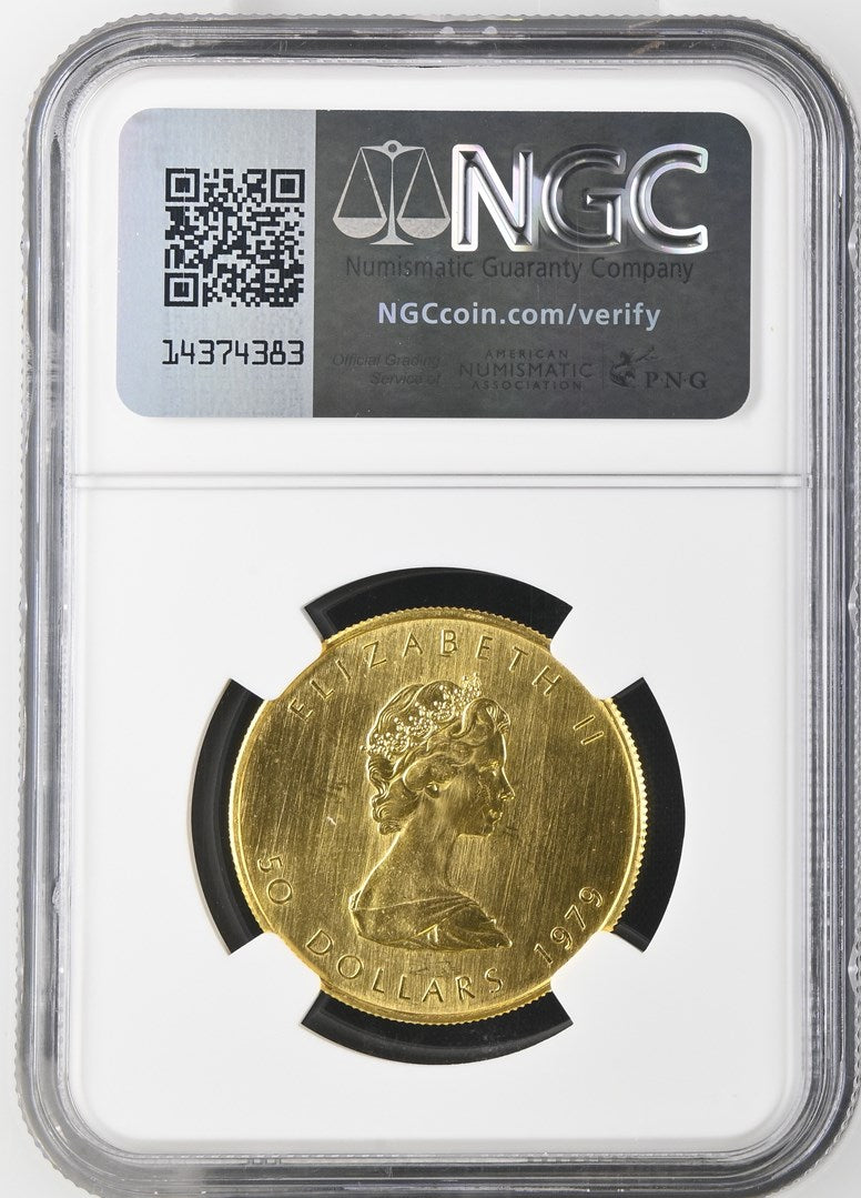 1979 CANADA G$50 MAPLE LEAF NGC MS 66