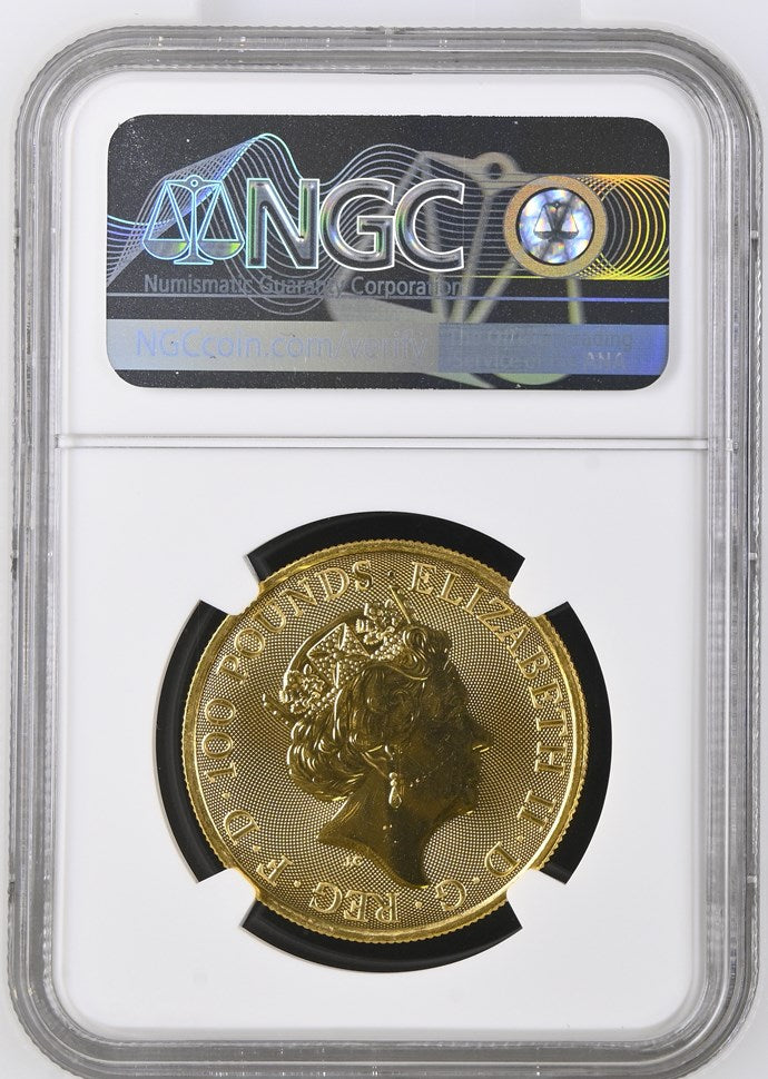 2018 GREAT BRITAIN 1 OZ GOLD QUEEN'S BEASTS THE UNICORN NGC MS 67
