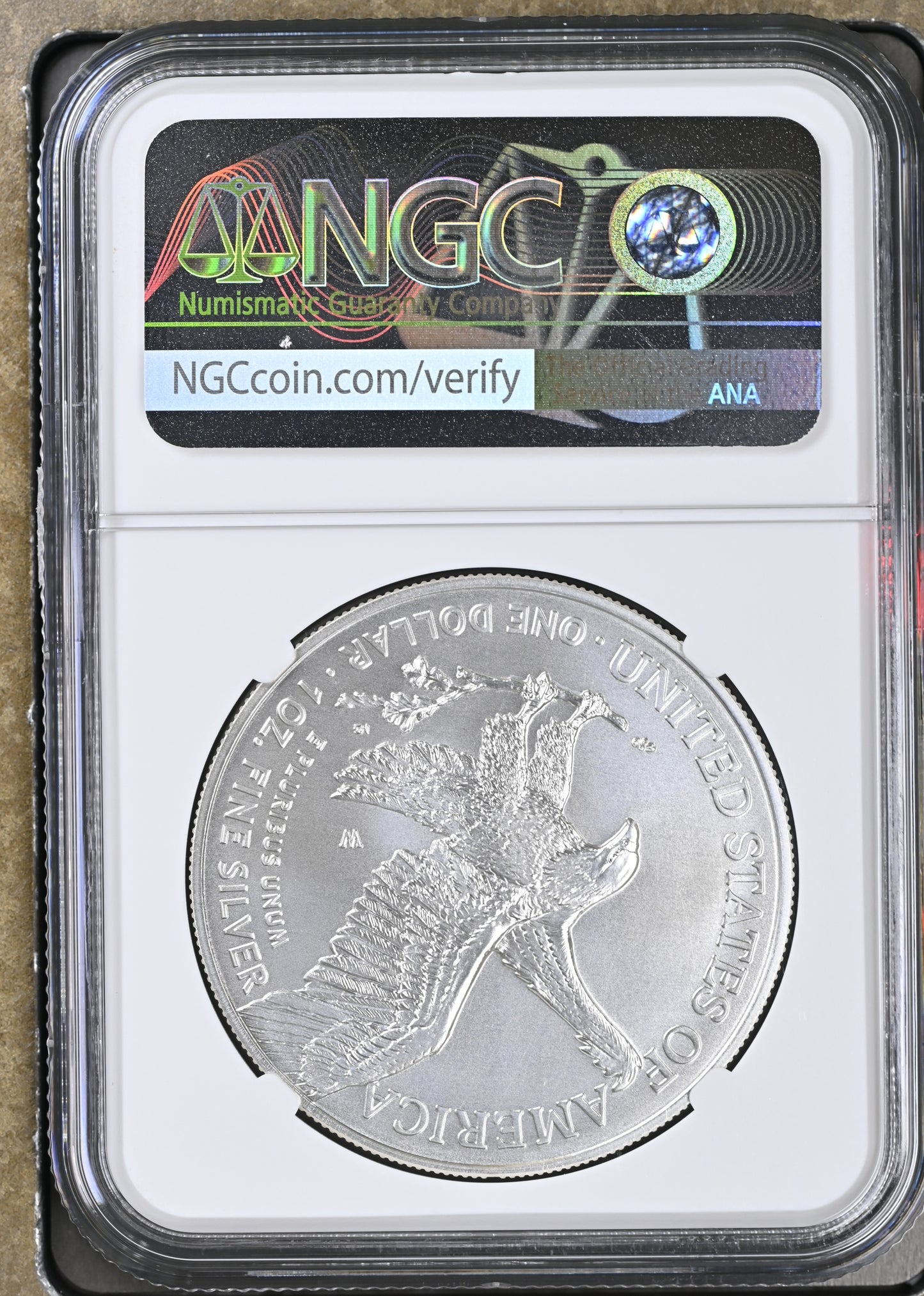 2021 EAGLE S$1 BURNISHED EAGLE LANDING T-2 MS 70