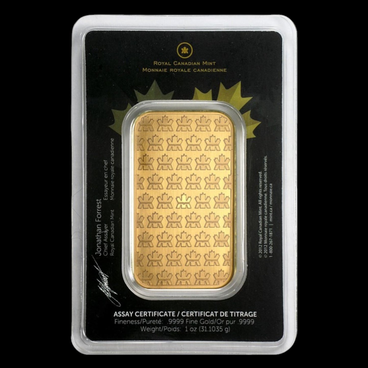1 OZ GOLD BAR - ROYAL CANADIAN MINT (CLASSIC ASSAY)