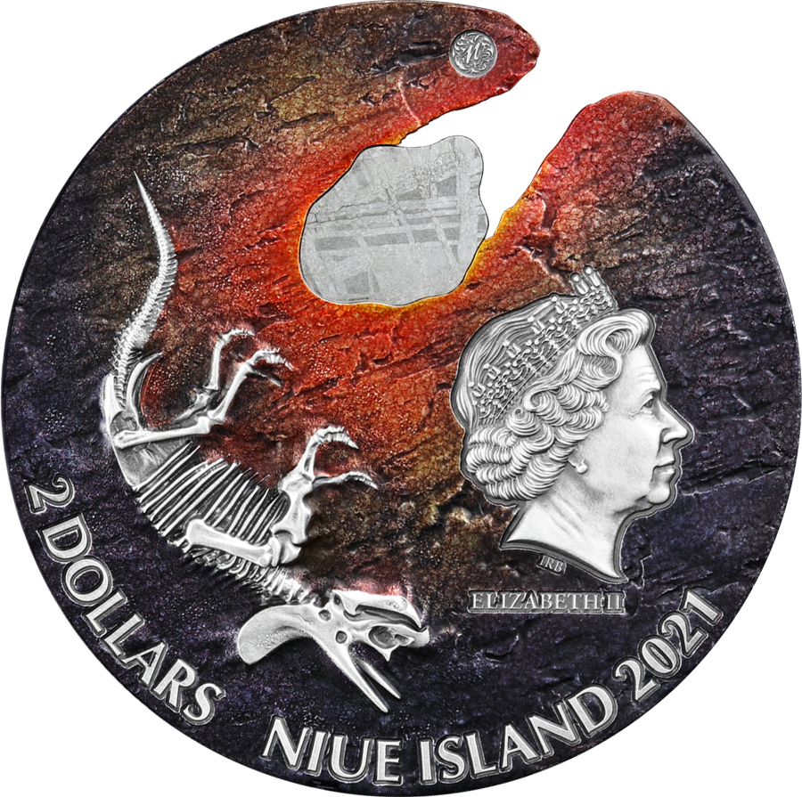 2021 NIUE ISLAND - IMPACT MOMENTS METEORITE 2 OZ SILVER HR BU