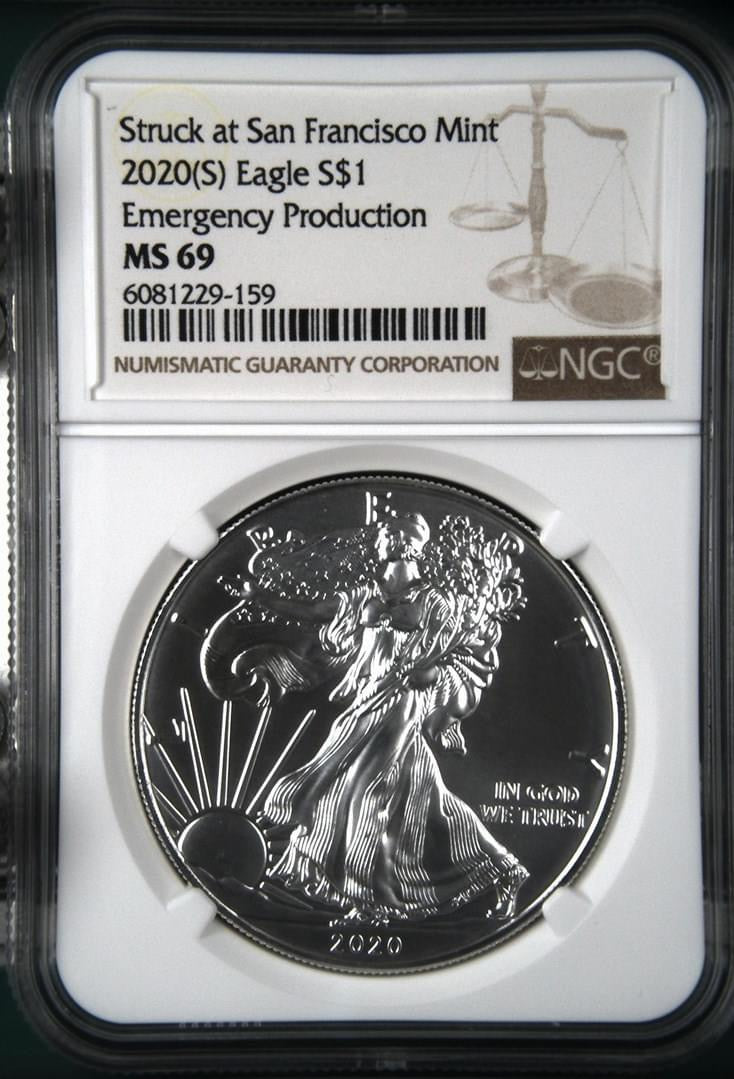 2020(S) Eagle S$1 Emergency Production MS 69