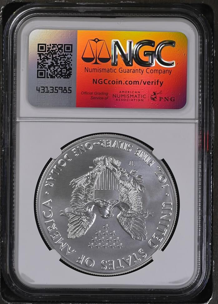 2019 W Eagle S$1 Burnished Silver Eagle MS 69