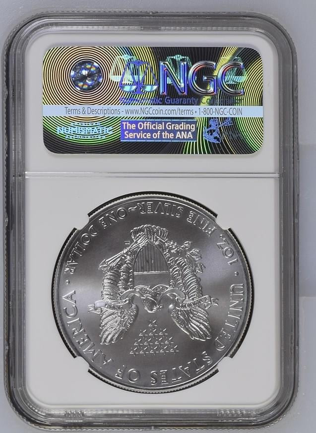 2015(P) EAGLE S$1 ONE OF 79,640 STRUCK MS 69