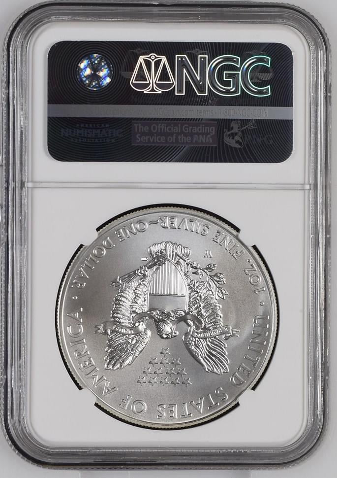 2013 W EAGLE S$1 BURNISHED SILVER EAGLE MS 69