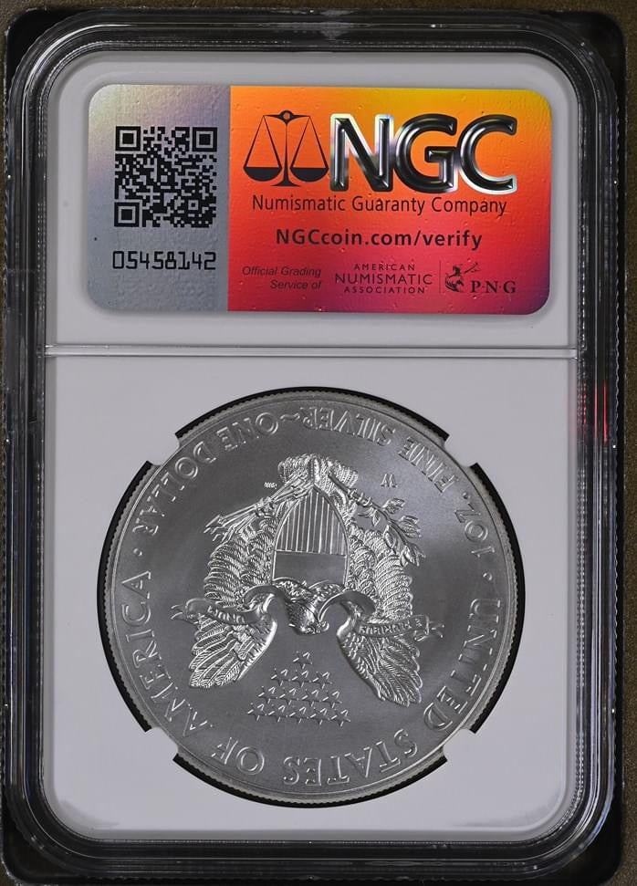 2012 W EAGLE S$1 BURNISHED SILVER EAGLE MS 69