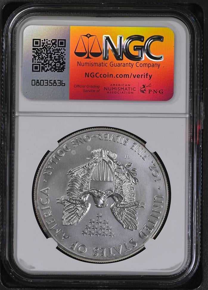 2011 W EAGLE S$1 BURNISHED SILVER EAGLE MS 69
