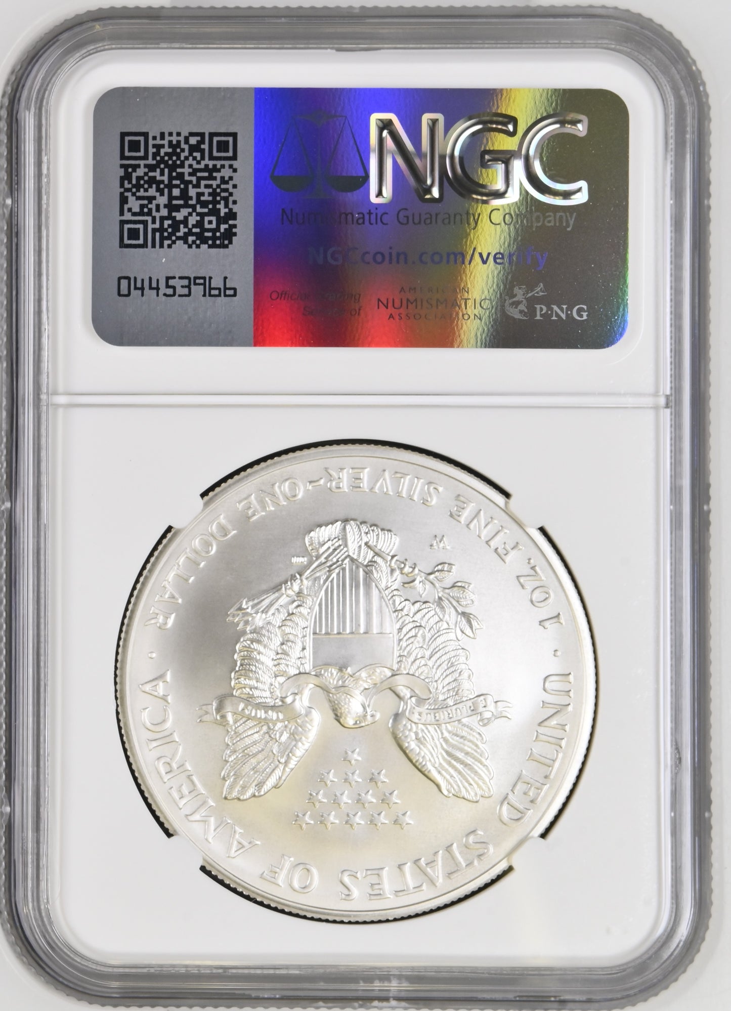 2008 W EAGLE S$1 BURNISHED SILVER EAGLE MS 70