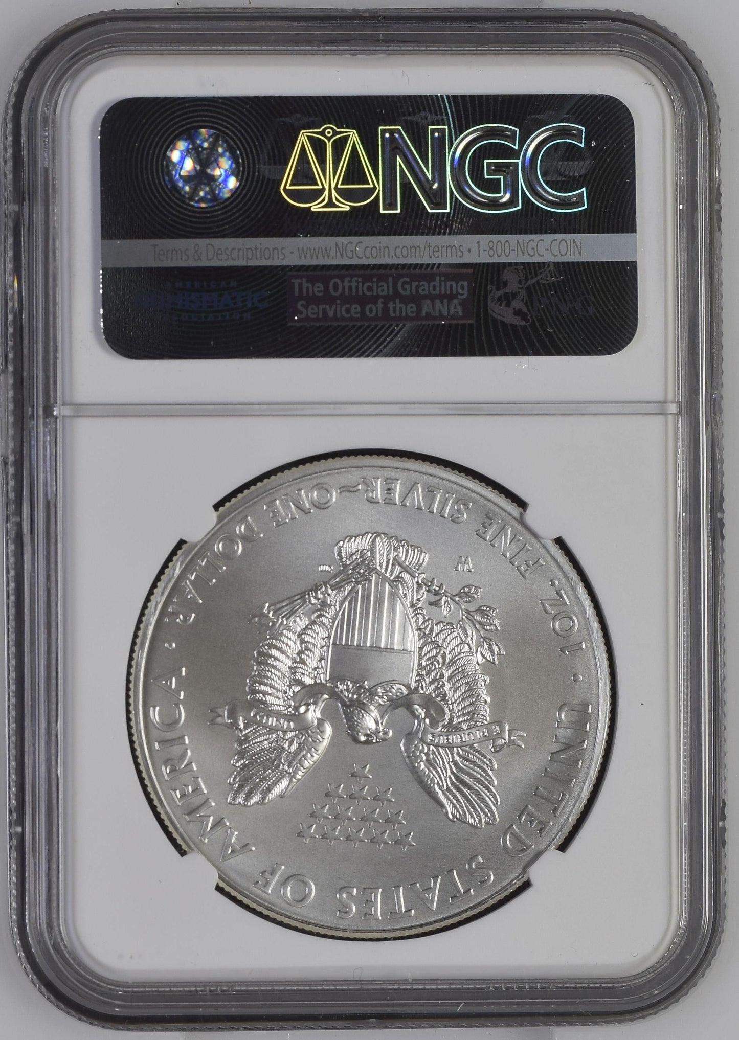 2014 W EAGLE S$1 BURNISHED SILVER EAGLE MS 70