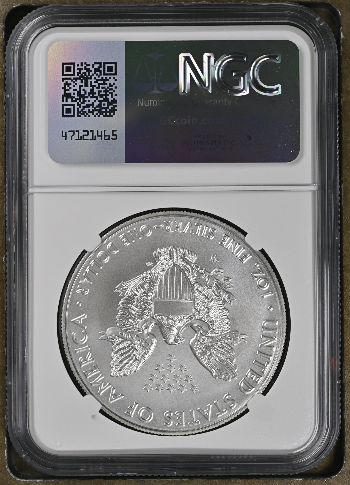 2019 W BURNISHED SILVER EAGLE S$1 MS 70
