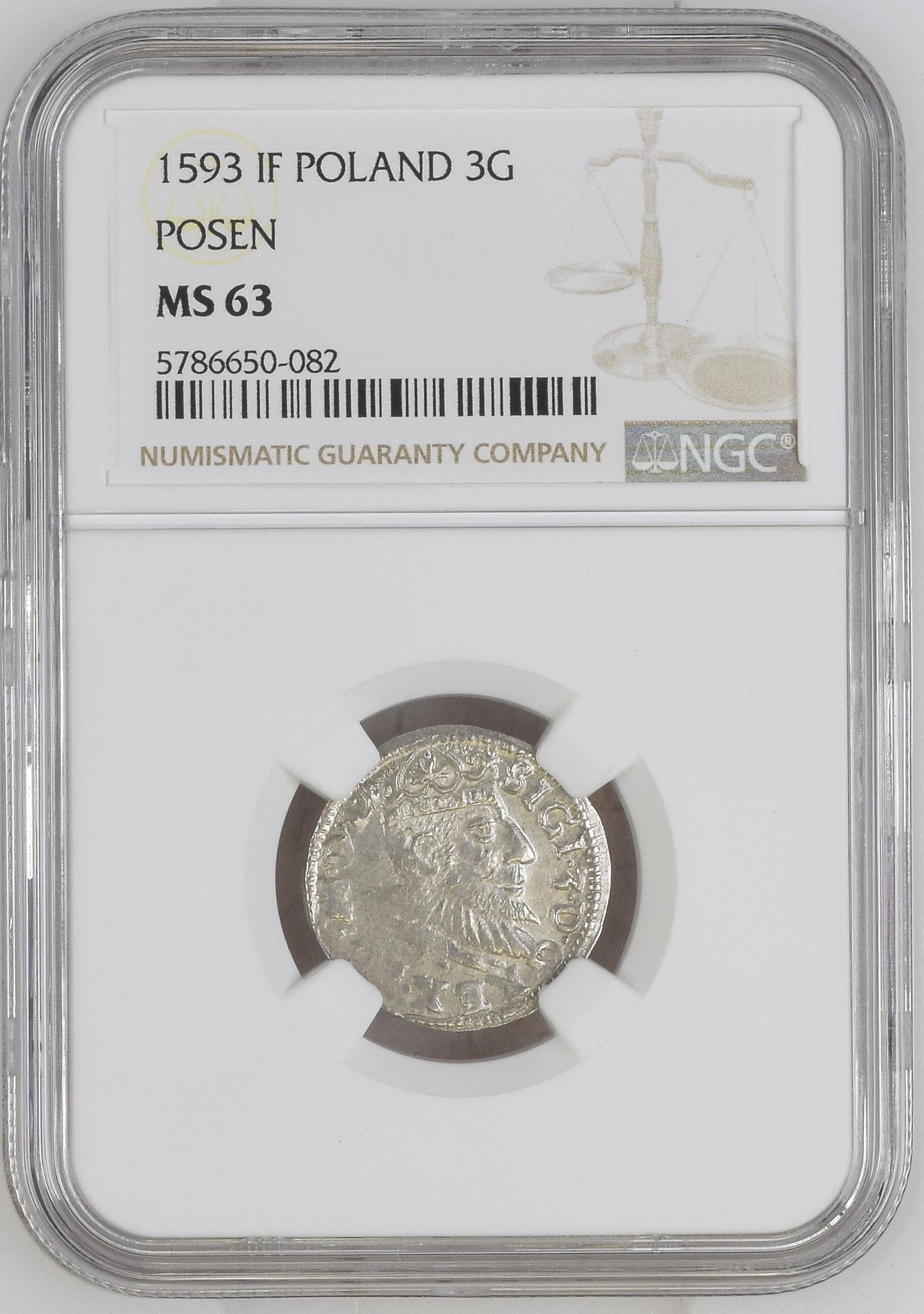 1593 POLAND 3G POZNAN NGC MS 63
