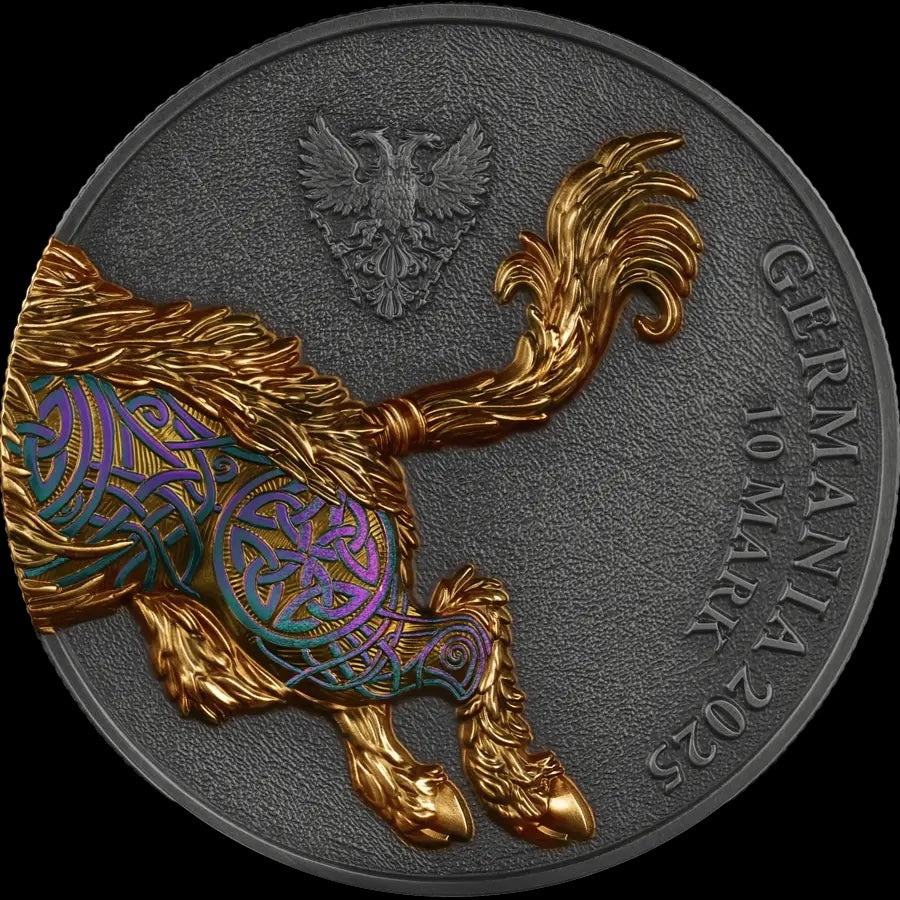 2025 GERMANIA BEASTS: GULLINBURSTI ULTRA DOUBLE HIGH RELIEF 2 OZ SILVER BU