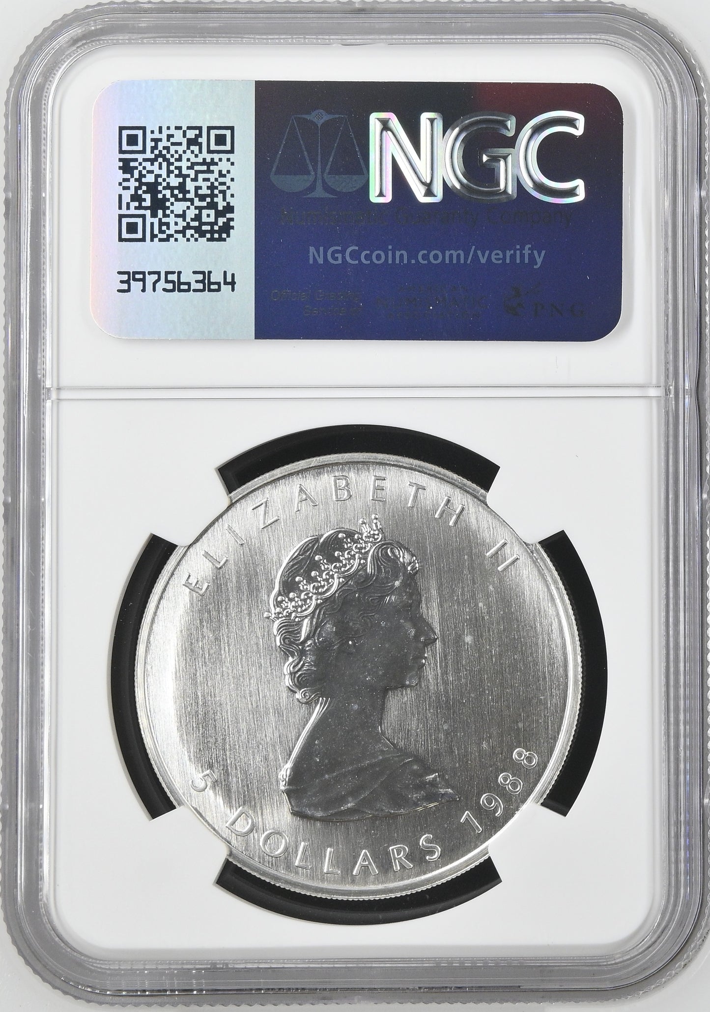 1988 CANADA S$5 MAPLE LEAF NGC MS 67