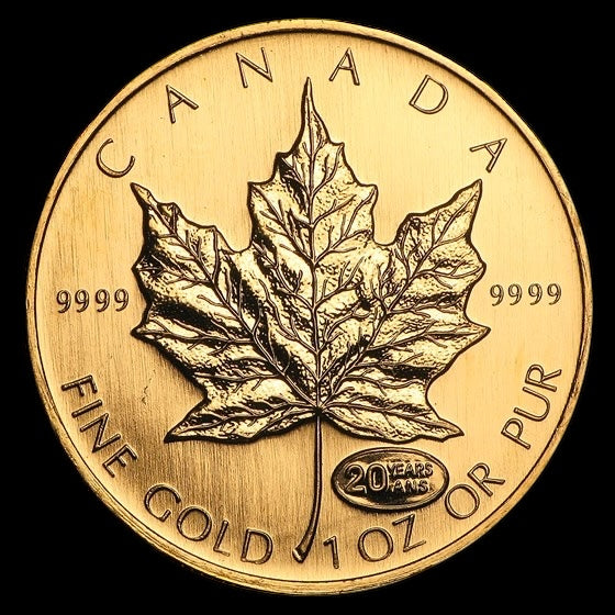 1999 CANADA 1 OZ GOLD MAPLE LEAF BU