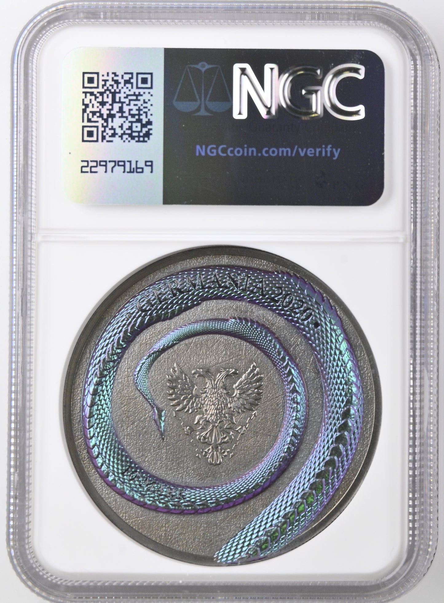 2020 2OZ GERMANIA FANTASY COINS S10M COLORIZED FAFNIR HIGH RELIEF-PRIVATE ISSUE NGC MS 70