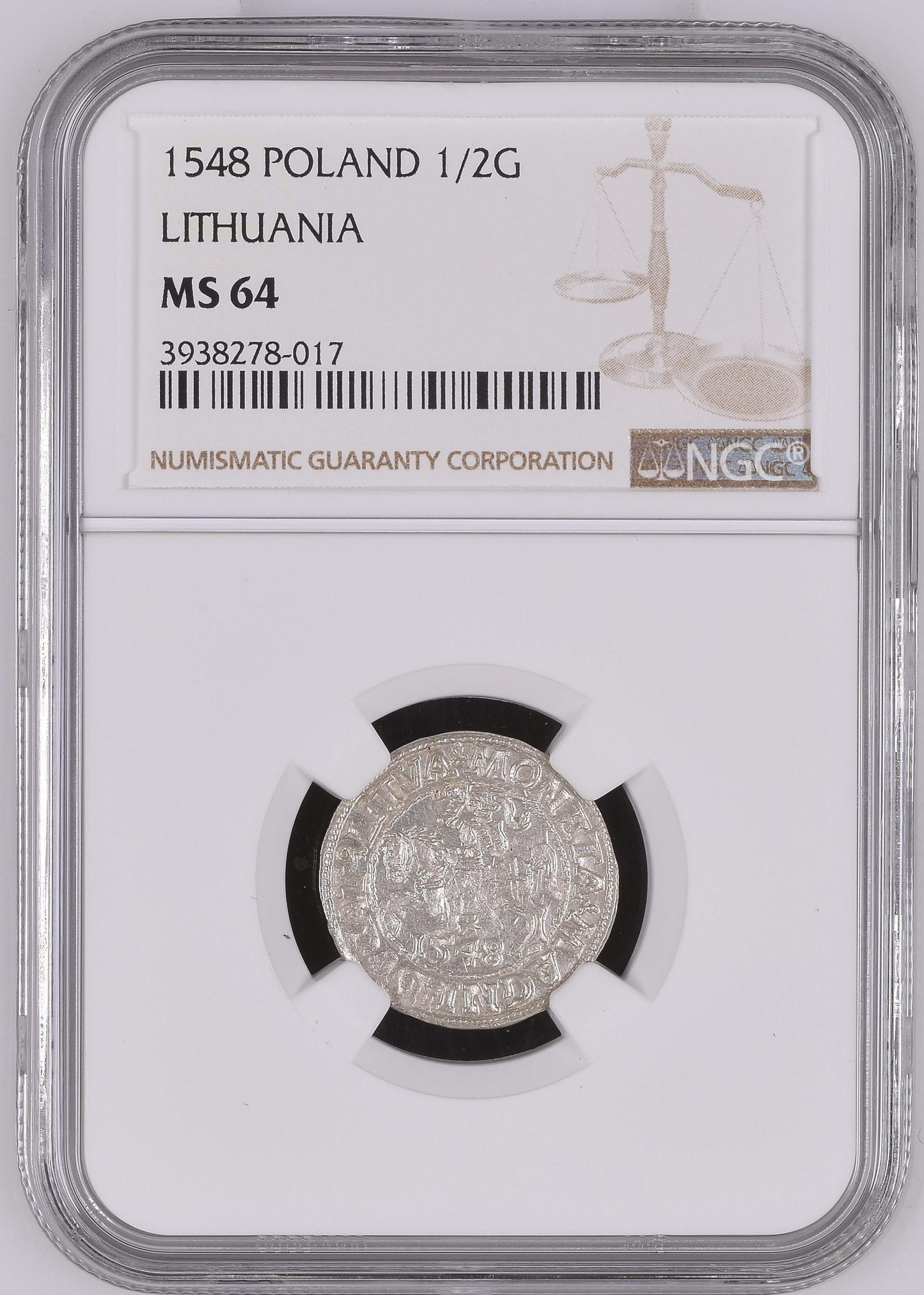 1548 POLAND POLGROSZ WILNO NGC MS 64