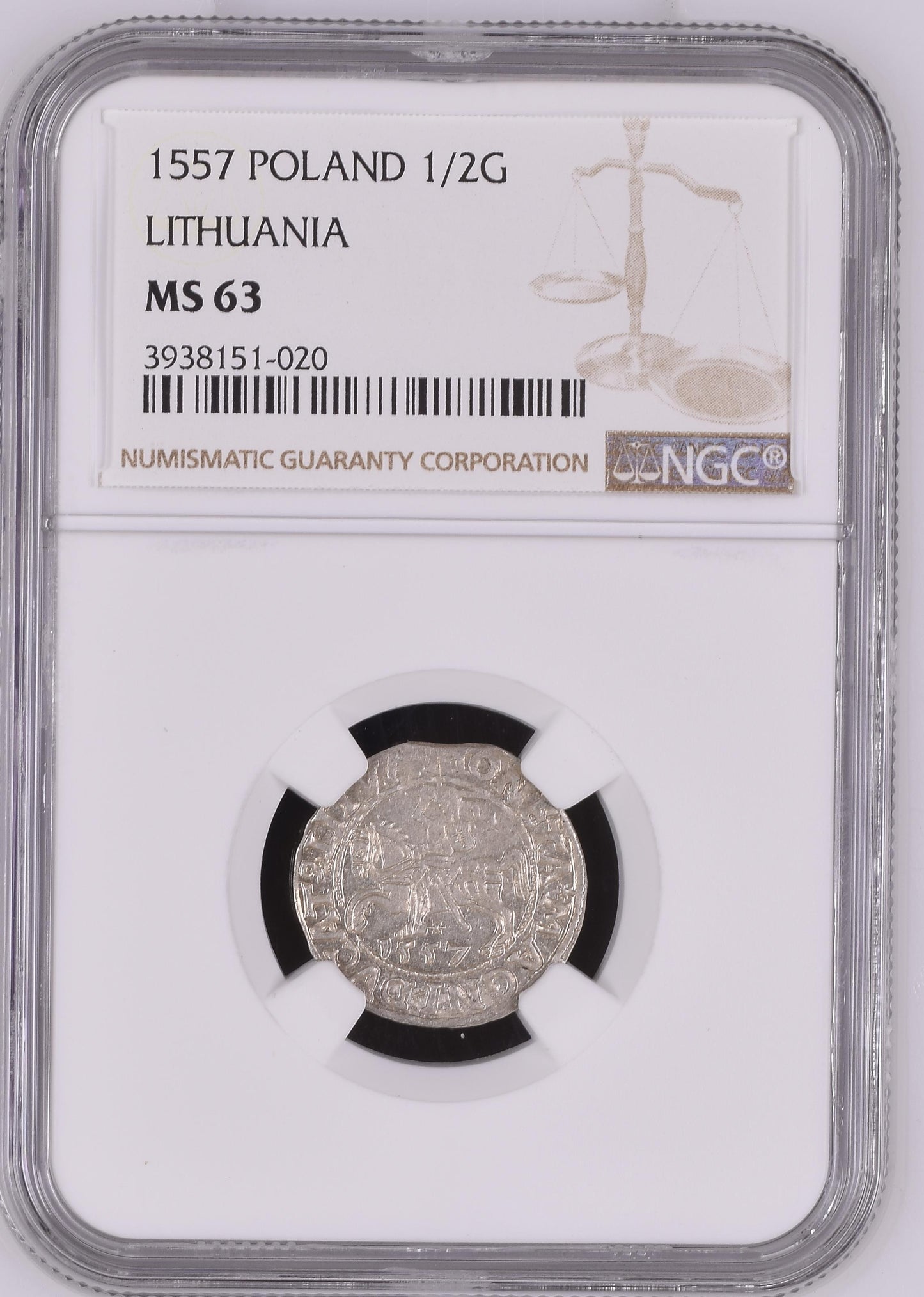 1557 POLAND POLGROSZ WILNO NGC MS 63