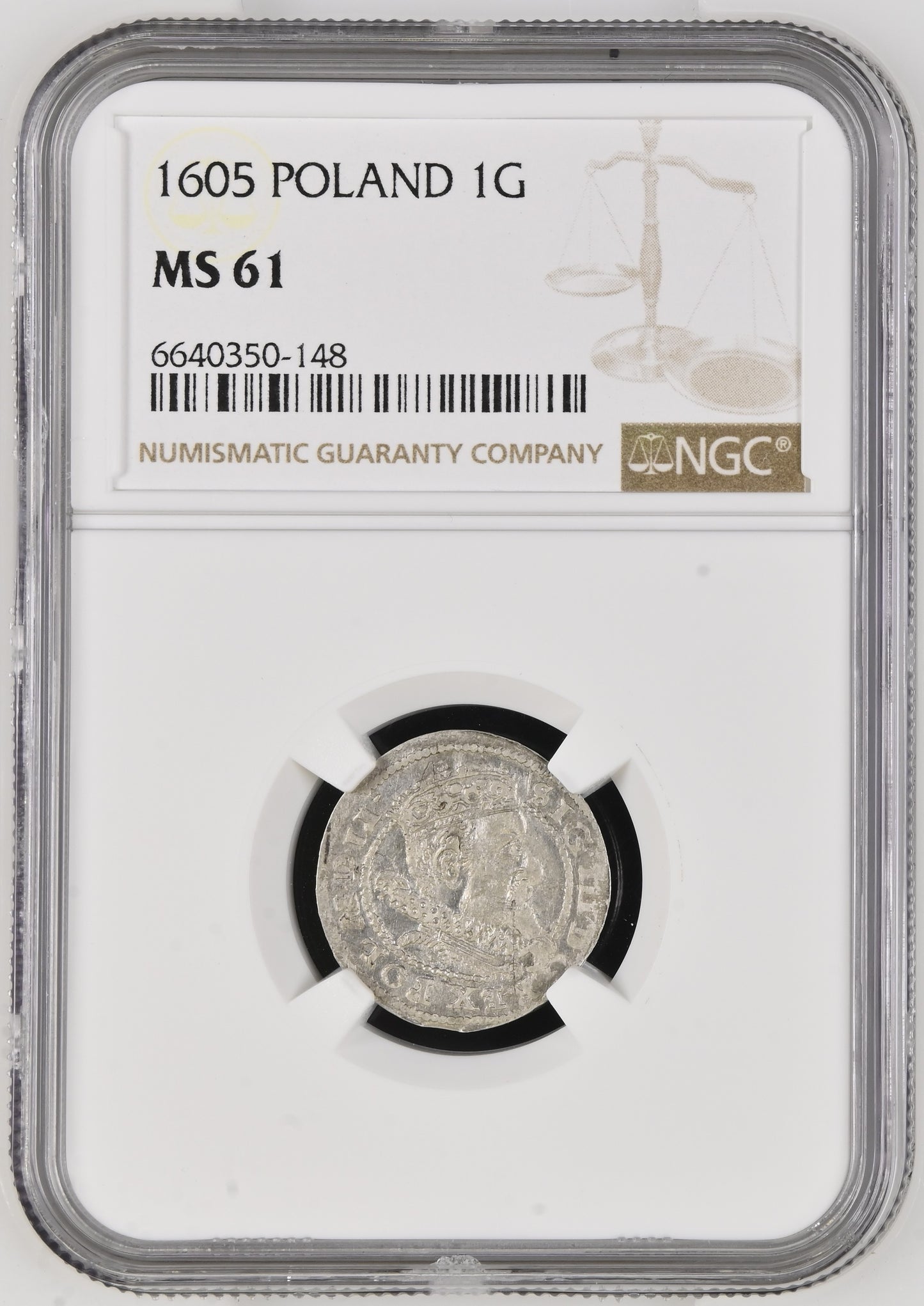1605 POLAND GROSZ KRAKOW NGC MS 61