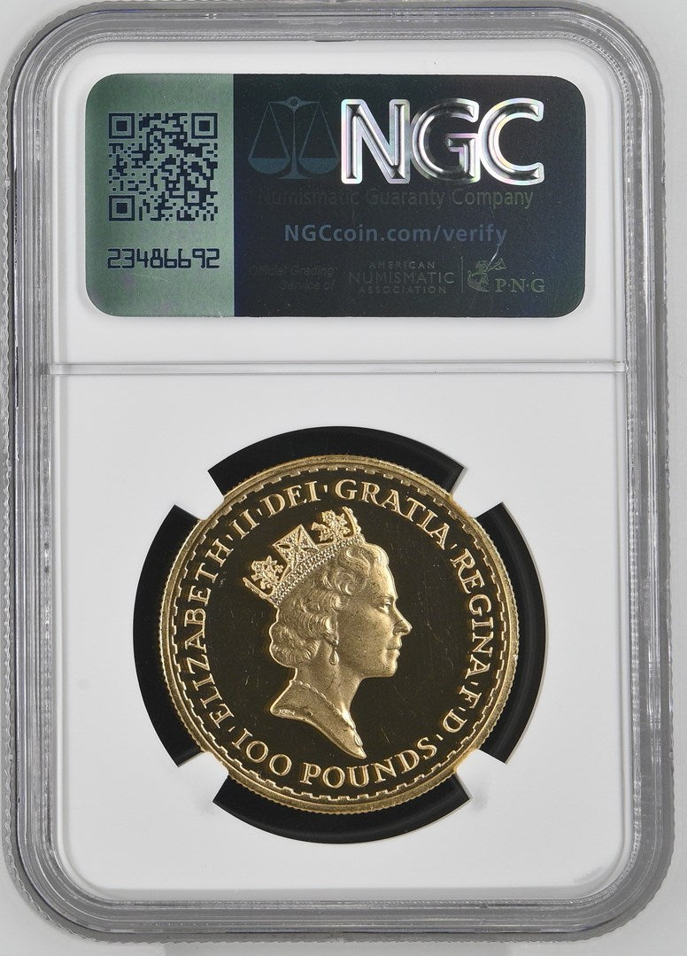1987 G.BRITAIN GREAT BRITAIN G100P BRITANNIA NGC PF 66 ULTRA CAMEO