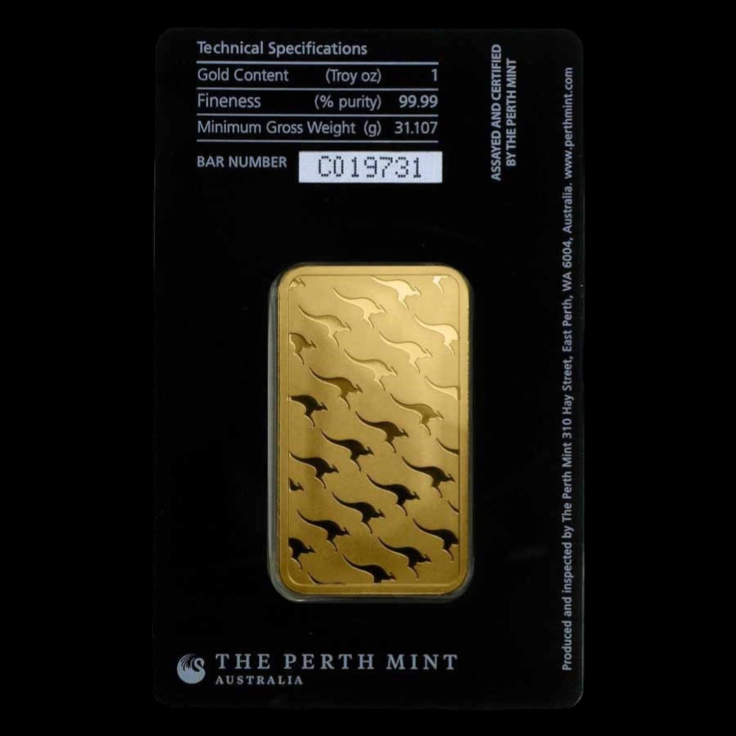 1 OZ GOLD BAR - PERTH MINT (IN ASSAY)