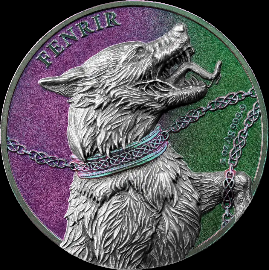 2022 GERMANIA BEASTS - FENRIR ULTRA DOUBLE HIGH RELIEF 2 OZ SILVER BU