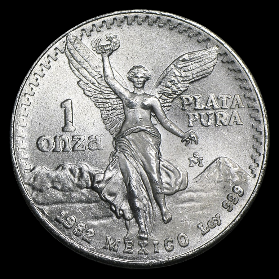 1982 MEXICO 1 OZ SILVER LIBERTAD BU