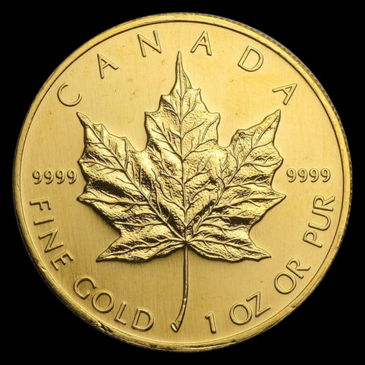1994 CANADA 1 OZ GOLD MAPLE LEAF BU