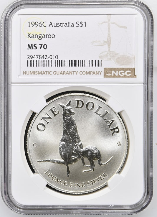 1996 AUSTRALIA S$1 KANGAROO MS 70
