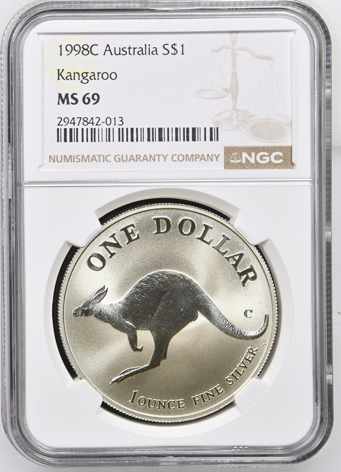 1998 AUSTRALIA S$1 KANGAROO MS 69