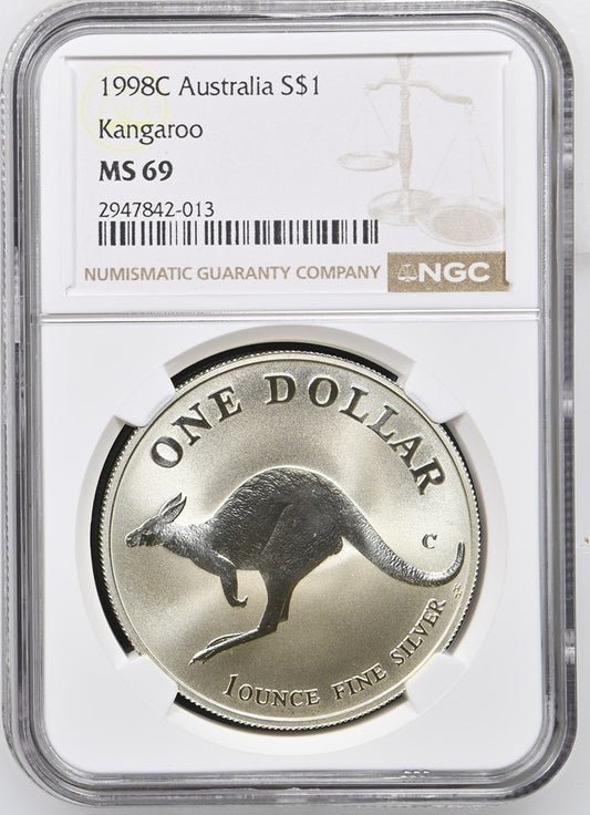 1998 AUSTRALIA S$1 KANGAROO MS 69