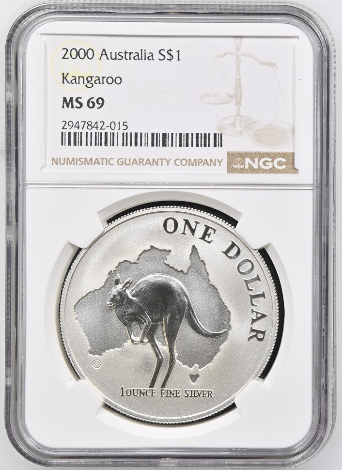 2000 AUSTRALIA S$1 KANGAROO MS 69