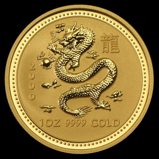 2000 AUSTRALIA 1 OZ GOLD LUNAR DRAGON BU (SERIES I)