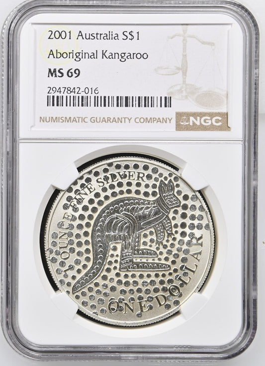 2001 AUSTRALIA S$1 KANGAROO MS 69
