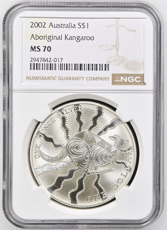 2002 AUSTRALIA S$1 KANGAROO MS 70