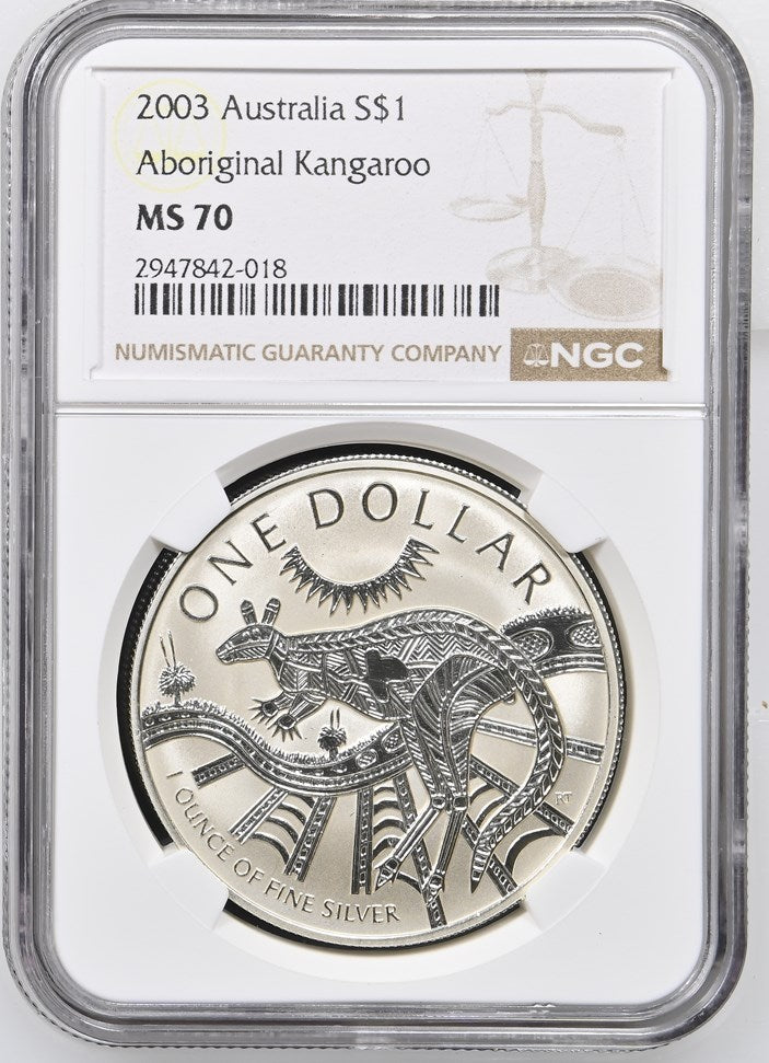 2003 AUSTRALIA S$1 KANGAROO MS 70