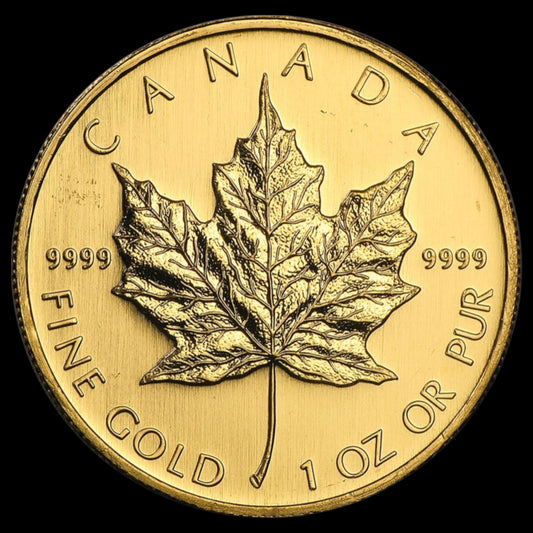 2008 CANADA 1 OZ GOLD MAPLE LEAF BU