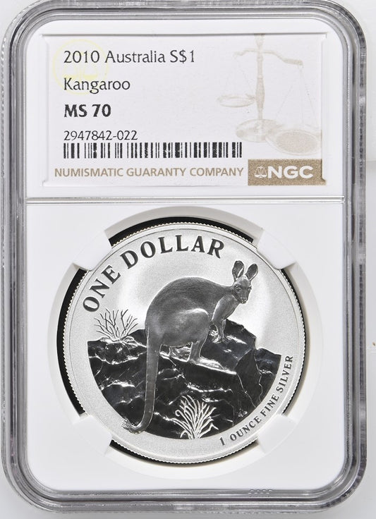 2010 AUSTRALIA S$1 KANGAROO MS 70