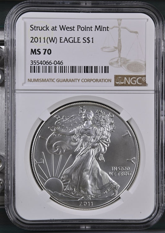 2011 (W) EAGLE S$1 STRUCK AT WEST POINT MINT MS 70
