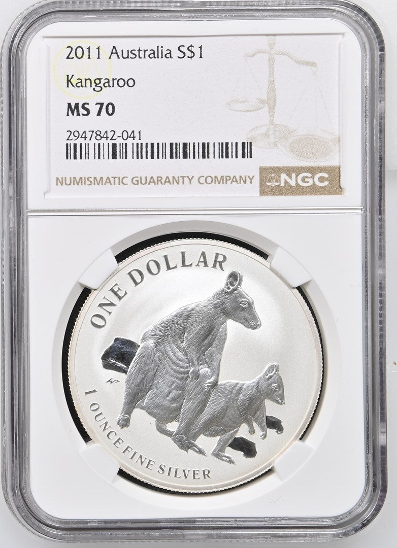 2011 AUSTRALIA S$1 KANGAROO MS 70