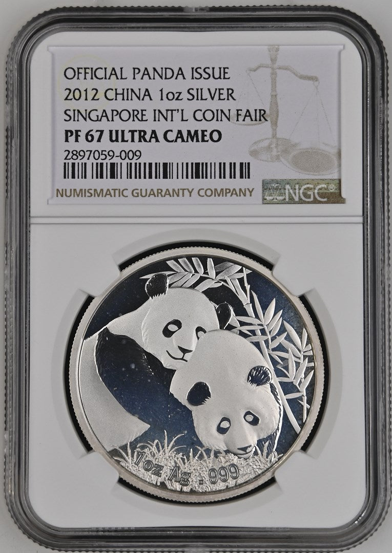 2012 1OZ CHINA SILVER SINGAPORE INT'L COIN FAIR OFFICIAL PANDA ISSUE