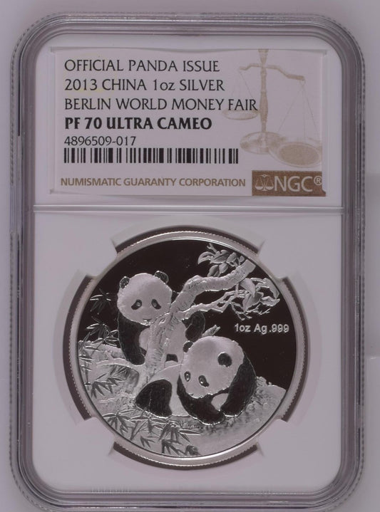 2013 1OZ CHINA SILVER BERLIN WORLD MONEY FAIR OFFICIAL PANDA ISSUE
