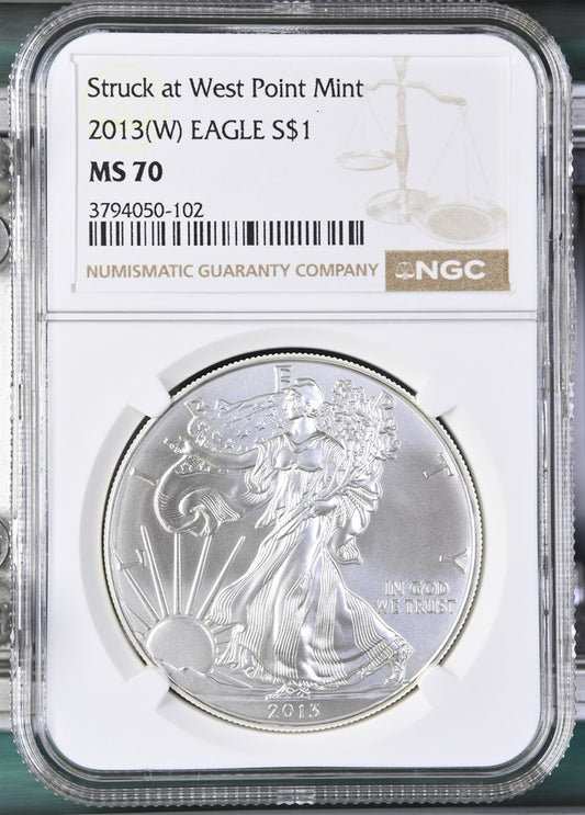2013 (W) EAGLE S$1 STRUCK AT WEST POINT MINT MS 70