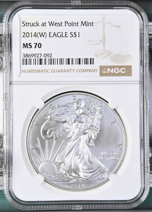 2014 (W) EAGLE S$1 STRUCK AT WEST POINT MINT MS 70