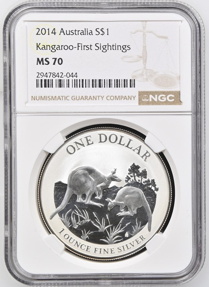 2014 AUSTRALIA S$1 KANGAROO MS 70